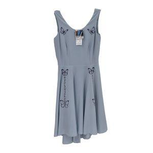 Disney women Cinderella Collection blue dress Sleeveless Lined Butterflies NWT